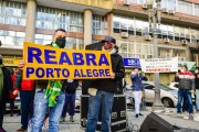 Demonstration in front of Porto Alegre City Hall during the Coronavirus Crisis - Porto Alegre city - Rio Grande do Sul state (RS) - Brazil