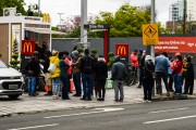 Protest of delivery couriers by app for better working conditions - Porto Alegre city - Rio Grande do Sul state (RS) - Brazil