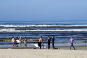 Surfers at Atlantida Beach - Xangri-la city - Rio Grande do Sul state (RS) - Brazil