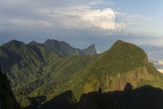 View of Christ the Redeemer and mountains of the Massif da Tijuca from Pedra Bonita (Bonita Stone) - Tijuca National Park  - Rio de Janeiro city - Rio de Janeiro state (RJ) - Brazil