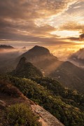 View  of Tijuca National Park mountains at sunrise from Pedra Bonita (Bonita Stone)  - Rio de Janeiro city - Rio de Janeiro state (RJ) - Brazil