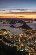 View of Sugarloaf and Botafogo Bay from Christ the Redeemer mirante during the dawn  - Rio de Janeiro city - Rio de Janeiro state (RJ) - Brazil