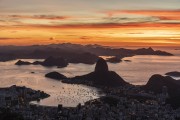 View of Sugarloaf and Botafogo Bay from Christ the Redeemer mirante during the dawn  - Rio de Janeiro city - Rio de Janeiro state (RJ) - Brazil