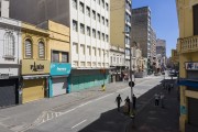 Picture taken with drone of the 25 de Março Street with stores closed due to the quarantine imposed by Covid-19 - Sao Paulo city - Sao Paulo state (SP) - Brazil