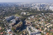 Picture taken with drone of the Albert Einstein Hospital with Bandeirantes Palace in the background - Sao Paulo city - Sao Paulo state (SP) - Brazil