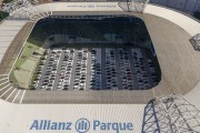 Picture taken with drone of show at Allianz Parque in a Drive-In system due to the Coronavirus Crisis - Sao Paulo city - Sao Paulo state (SP) - Brazil