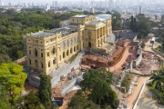 Picture taken with drone of the renovation works of the Paulista Museum also known as the Ipiranga Museum - Sao Paulo city - Sao Paulo state (SP) - Brazil