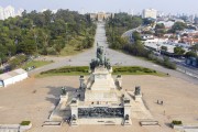 Picture taken with drone of the Monument to the Independence of Brazil (1922) in the garden of the Independencia Park - Paulista Museum in the background - Sao Paulo city - Sao Paulo state (SP) - Brazil
