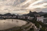 View of Botafogo Beach waterfront with the Christ the Redeemer in the background - Rio de Janeiro city - Rio de Janeiro state (RJ) - Brazil