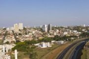 Picture taken with drone of the city and stretch of Marechal Rondon Road (SP-300) - Botucatu city - Sao Paulo state (SP) - Brazil