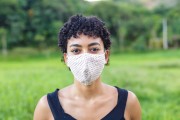 Young woman poses with protective mask against Covid-19 - Guarani city - Minas Gerais state (MG) - Brazil