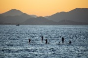 Practitioners of Stand up paddle - post 6 of Copacabana Beach  - Rio de Janeiro city - Rio de Janeiro state (RJ) - Brazil