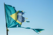 Scratched Brazilian flag - Rio de Janeiro city - Rio de Janeiro state (RJ) - Brazil