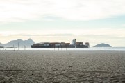 Cargo ship seen from Copacabana Beach - Rio de Janeiro city - Rio de Janeiro state (RJ) - Brazil