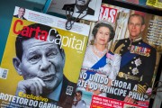 Newsstand with exposed magazines - Carta Capital Magazine with the image of Vice President General Hamilton Mourao - Rio de Janeiro city - Rio de Janeiro state (RJ) - Brazil