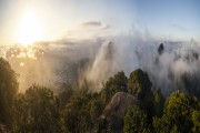 View of Tijuca Peak between clouds from Cocanha Mountain - Tijuca National Park - Rio de Janeiro city - Rio de Janeiro state (RJ) - Brazil