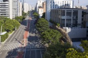Picture taken with drone of the Paulista Avenue - Consolação direction - Sao Paulo city - Sao Paulo state (SP) - Brazil