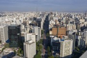 Picture taken with drone of the Paulista Avenue - Sao Paulo city - Sao Paulo state (SP) - Brazil