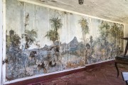 Deteriorated painting with illustration of the park on the wall of A Floresta restaurant - Tijuca National Park - Rio de Janeiro city - Rio de Janeiro state (RJ) - Brazil