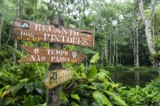 Signpost in Recanto dos Pintores - Tijuca National Park - Rio de Janeiro city - Rio de Janeiro state (RJ) - Brazil