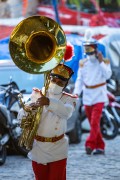 Musician of the music band of the Military Fire Brigade of Rio de Janeiro (1856) during the tributes of St. Georges Day at Copacabana Fort - Rio de Janeiro city - Rio de Janeiro state (RJ) - Brazil