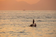 Practitioners of Stand up paddle - post 6 of Copacabana Beach  - Rio de Janeiro city - Rio de Janeiro state (RJ) - Brazil