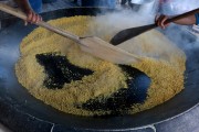 Detail of process for the production of cassava flour - roasting  - Anama city - Amazonas state (AM) - Brazil
