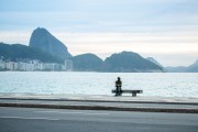 Statue of the poet Carlos Drummond de Andrade on Copacabana Beach - Rio de Janeiro city - Rio de Janeiro state (RJ) - Brazil
