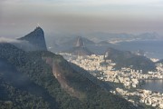 General view from trail of Queimado Mountain with the Christ the Redeemer and the Sugar Loaf in the background  - Rio de Janeiro city - Rio de Janeiro state (RJ) - Brazil