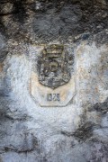 Historic coat of arms (1929) carved out of rock - Tijuca National Park - Rio de Janeiro city - Rio de Janeiro state (RJ) - Brazil