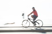 Cyclist on the Copacabana Sidewalk Bike Path - Rio de Janeiro city - Rio de Janeiro state (RJ) - Brazil