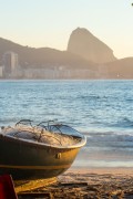 Fishing boat and fishing net - Fishing village Z-13 - on Post 6 of Copacabana Beach - Rio de Janeiro city - Rio de Janeiro state (RJ) - Brazil