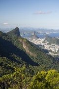 General view from trail of Queimado Mountain with the Christ the Redeemer and the Sugar Loaf in the background  - Rio de Janeiro city - Rio de Janeiro state (RJ) - Brazil