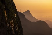 Sunrise seen from Rock of Gavea with Christ the Redeemer in the background - Rio de Janeiro city - Rio de Janeiro state (RJ) - Brazil