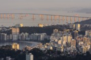 View of buildings on Icarai Beach with Rio-Niteroi Bridge in the background - Niteroi city - Rio de Janeiro state (RJ) - Brazil