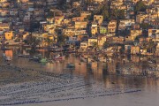 Fishermans buoys at dawn with Pau Ferro Slum  in the background - Niteroi city - Rio de Janeiro state (RJ) - Brazil