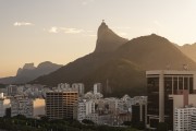 View of buildings of Botafogo Beach waterfront with the Christ the Redeemer in the background - Rio de Janeiro city - Rio de Janeiro state (RJ) - Brazil