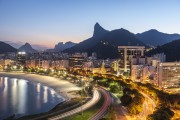 Night view of Botafogo Beach waterfront with the Christ the Redeemer in the background - Rio de Janeiro city - Rio de Janeiro state (RJ) - Brazil