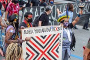 Indians from the Marakana village - Demonstration in opposition to the government of President Jair Messias Bolsonaro - Rio de Janeiro city - Rio de Janeiro state (RJ) - Brazil
