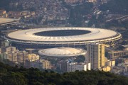 View of the Journalist Mario Filho Stadium (1950) - also known as Maracana during the sunrise - Rio de Janeiro city - Rio de Janeiro state (RJ) - Brazil