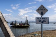 Ferry transporting cars in Gloria Village - Babitonga Bay - Sao Francisco do Sul city - Santa Catarina state (SC) - Brazil