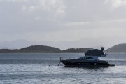 Federal Revenue Service boat anchored in Babitonga Bay - Sao Francisco do Sul city - Santa Catarina state (SC) - Brazil