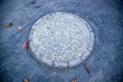 Island of Portuguese stones on the Atlantica Avenue bike path - Post 6 - Rio de Janeiro city - Rio de Janeiro state (RJ) - Brazil