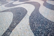 Portuguese stone with a traditional wave design on the Copacabana boardwalk - Rio de Janeiro city - Rio de Janeiro state (RJ) - Brazil