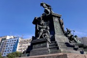 View of the Equestrian statue of Dom Pedro I (1862) - Tiradentes Square  - Rio de Janeiro city - Rio de Janeiro state (RJ) - Brazil
