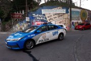 Military Police Vehicle, UPP sector, at the entrance to Prazeres Slum - Rio de Janeiro city - Rio de Janeiro state (RJ) - Brazil