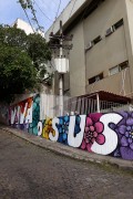 Painting by artist RafaMon praising the SUS (Unified Health System), on the wall of the Ernani Agricola Municipal Health Center - Rio de Janeiro city - Rio de Janeiro state (RJ) - Brazil