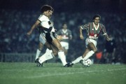 Soccer match between Vasco x Fluminense - Roberto Dinamite and Romerito - 80s - Rio de Janeiro city - Rio de Janeiro state (RJ) - Brazil