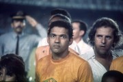 Garrincha - Soccer Player - Washington Rodrigues (Apolinho) in the background - The 70s - Rio de Janeiro city - Rio de Janeiro state (RJ) - Brazil