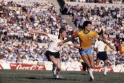 Socrates during soccer match - Brazil 4x1 West Germany - Soccer Mundialito 80/81 - Estadio Centenário - Montevideu city - Montevideu Department - Uruguay